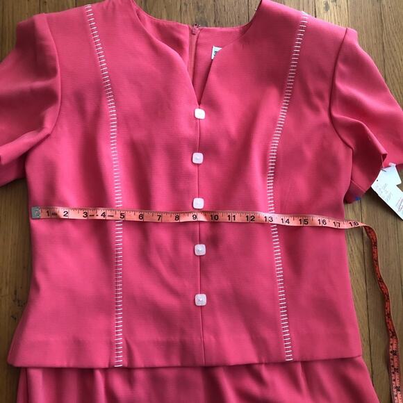 80s Vintage Pink Power Suit Dress - Picture 8 of 12